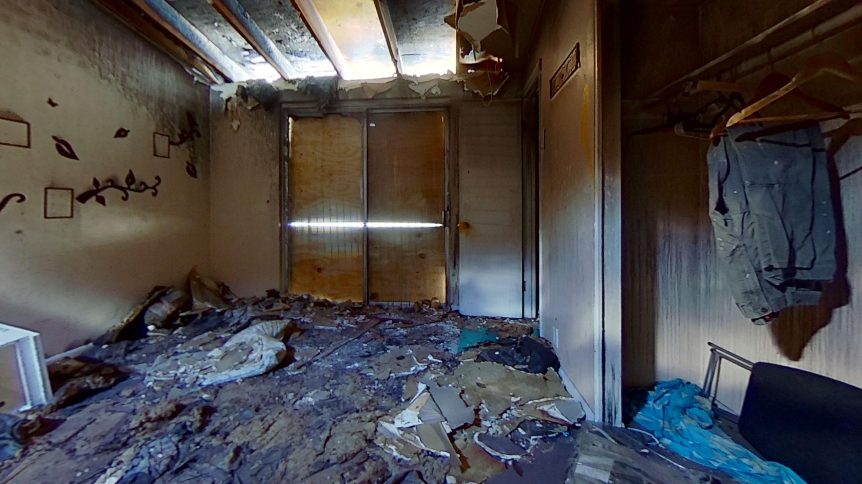 Interior fire damage documented during the claim