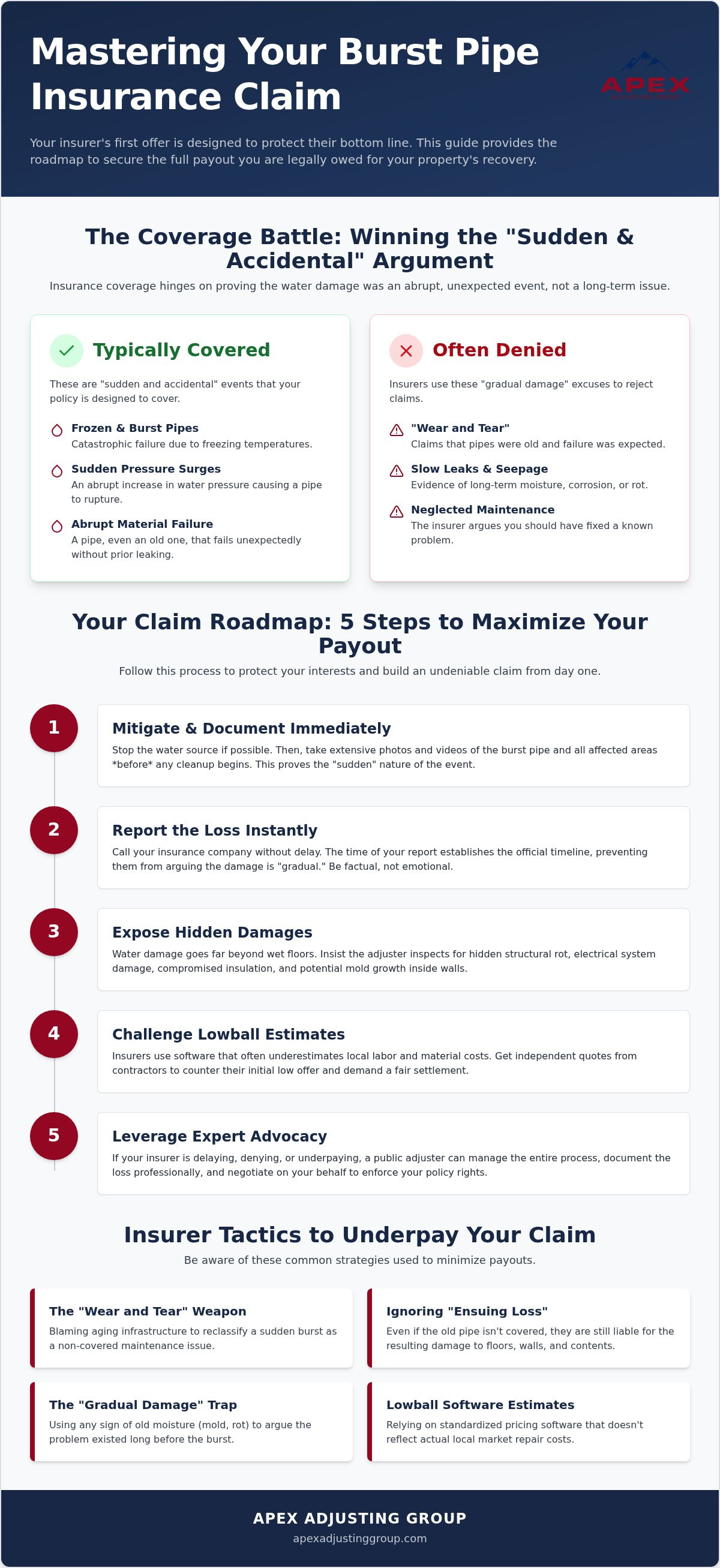 Burst pipe insurance claim process