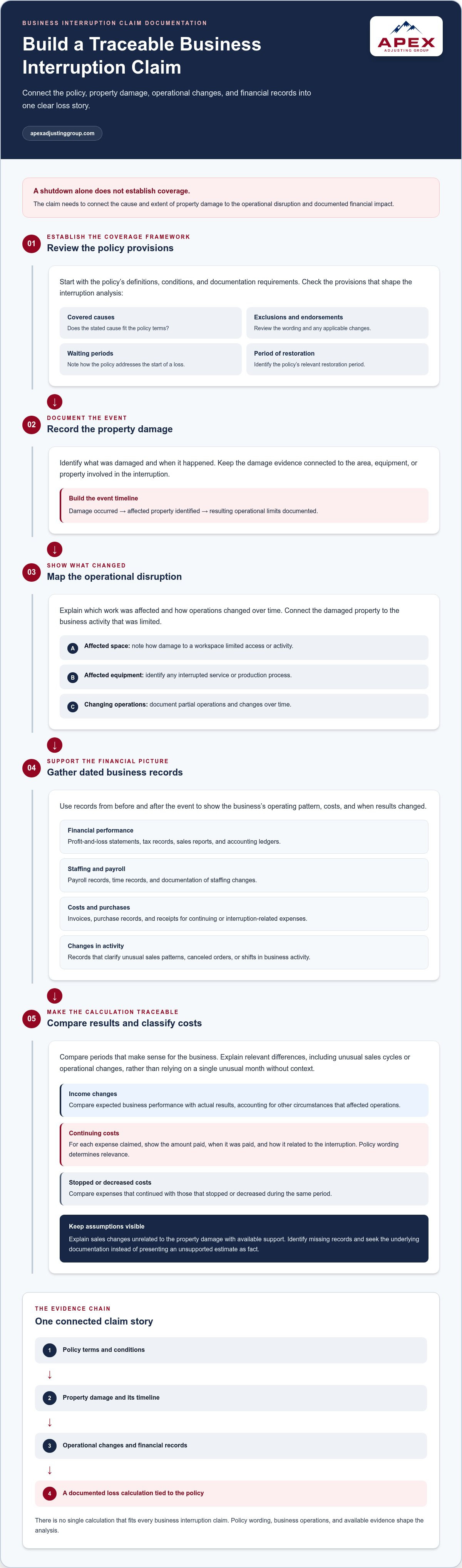 Business interruption insurance claim
