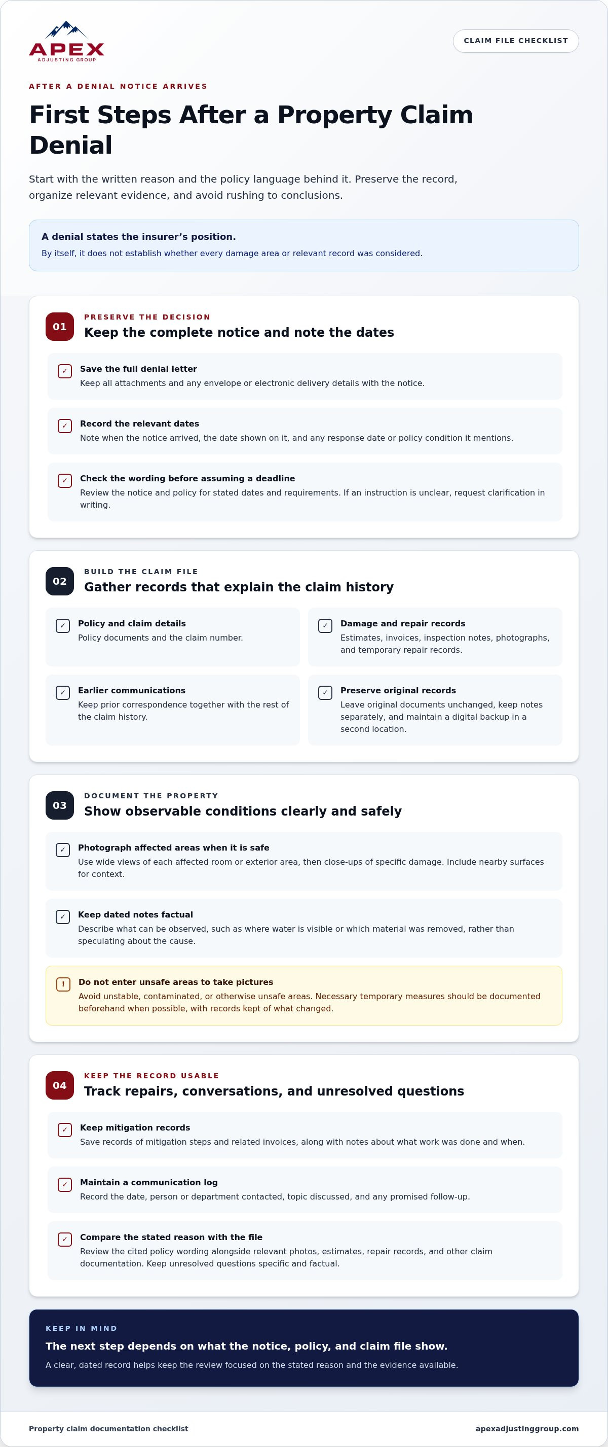 Insurance claim denied what to do